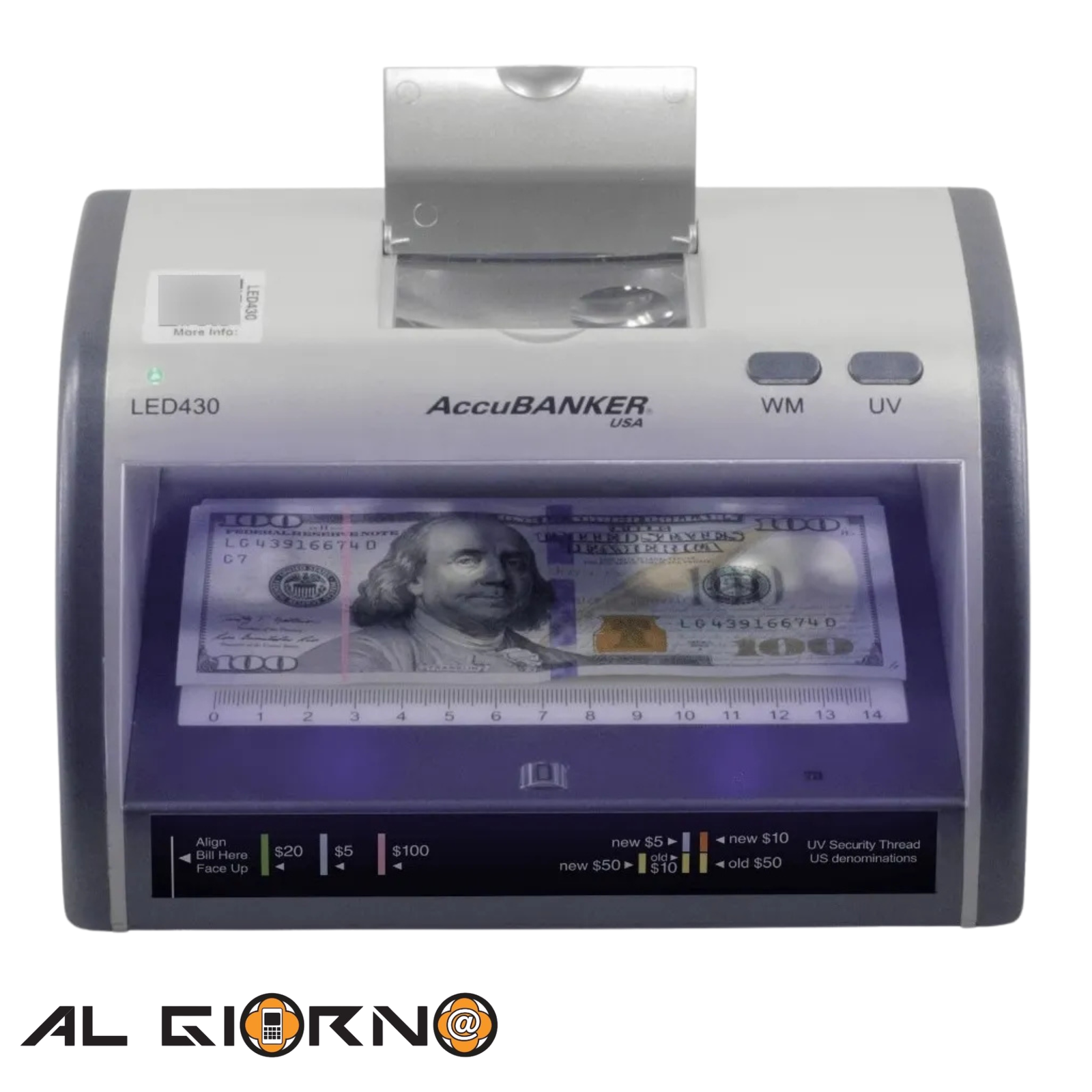 AG2846_IMG_0 Detector De Billetes Falsos Y Documentos Manual Accubanker LED430 - Imagen 1