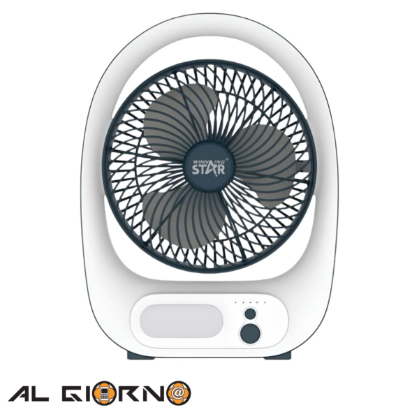 Ventilador De Mesa Winning Star Recargable 3 Velocidades Con Luz Led