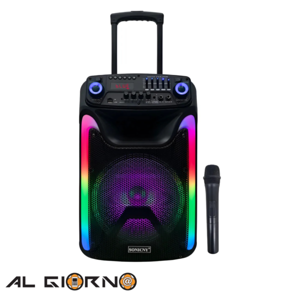 Corneta Inalámbrica Sonicny 12" 60W + Micrófono Inalámbrico