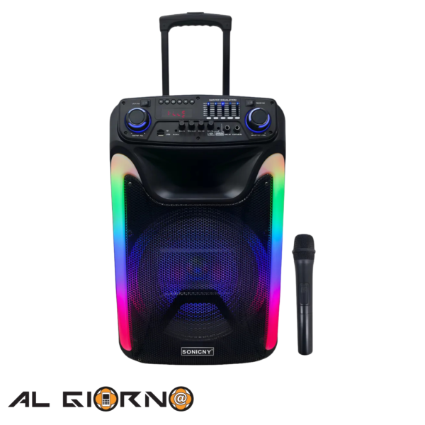 Corneta Inalámbrica Sonicny 15" 60W + Micrófono Inalámbrico