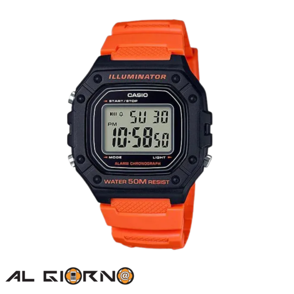 Reloj Casio Deportivo Digital Naranja W-218h-4b2v