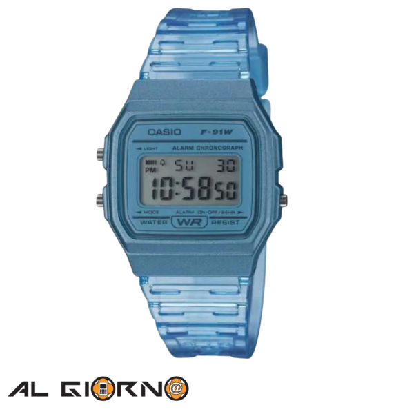 Reloj Casio Casual Digital De Dama Correa Resina F-91ws-2