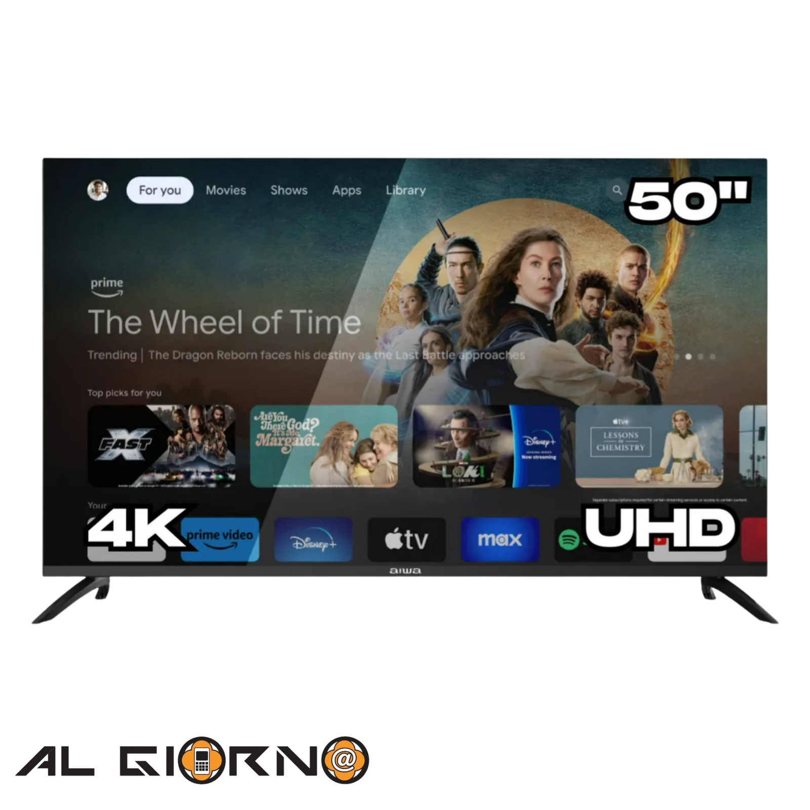 AG9154_IMG_0 TV AIWA 50" 4K UHD Smart Google TV - Imagen 1