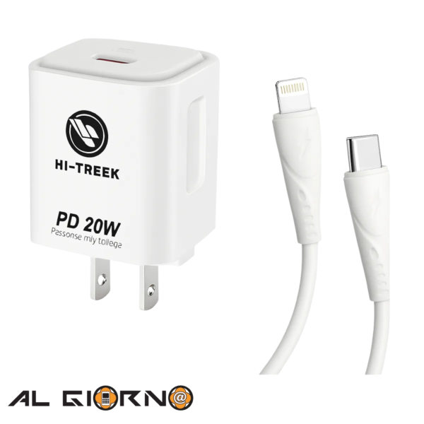 Cargador iPhone 20W Carga Rápida Hi Treek Ht-124 USB-C A Lightning